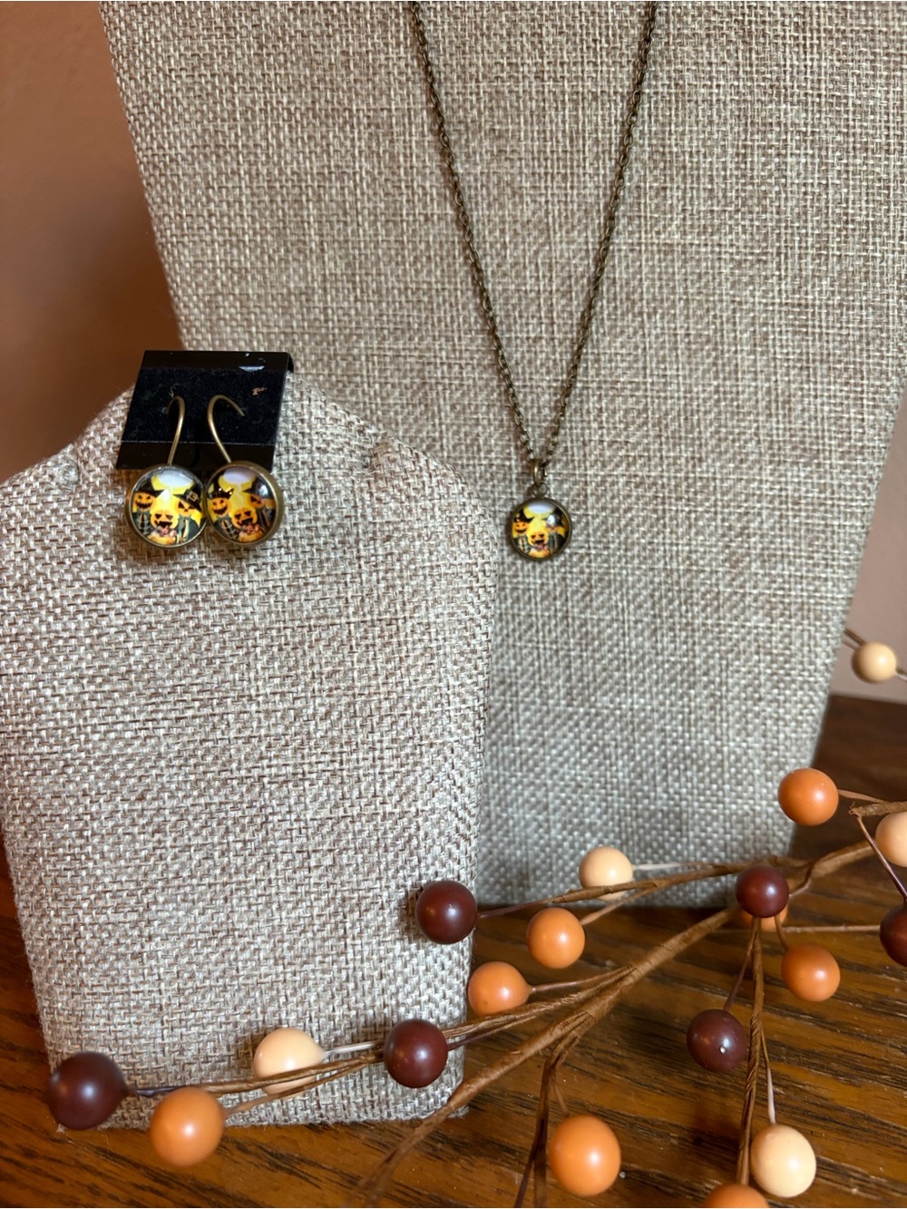 Halloween Lever-back Earrings &  Necklace Set -NWT